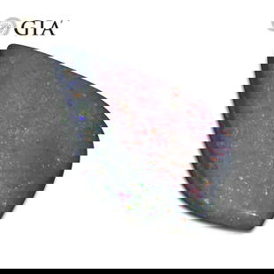 Majestic 9.53 Ct GIA Certified Natural Opal: Large Rare 9.53 Ct Freeform Carving Gray Opal measuring 27.37 x 15.50 x 3.95 mm. Reveals a unique hue with a medium tone. Makes a stunning addition to any collection! Origin: Australia. Treatment: Non