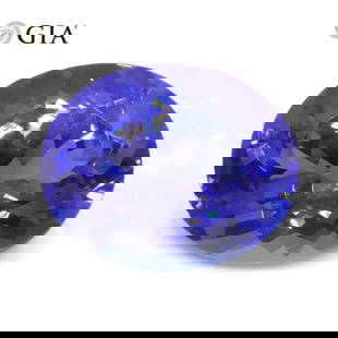 Elegant 4.69 Ct GIA Certified Natural Tanzanite: Incredible VVS1 4.69 Ct Blue-Violet Tanzanite is an oval brilliant cut measuring 12.20 x 9.80 x 5.85 mm. Reveals a medium tone and moderately strong saturation. Origin: Tanzania. Treatment: Heat only.