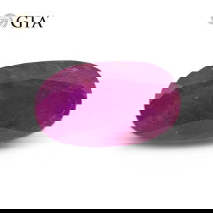 Incredible 2.38 Ct GIA Certified Natural Ruby: Breathtaking 2.38 Ct Purplish Red Ruby is an oval brilliant cut measuring 9.53 x 5.64 x 4.64 mm. Reveals a gorgeous hue with a medium dark tone and strong saturation. Ready to mount and be admired! Or