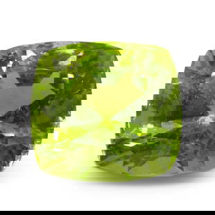 Breathtaking 6.88 Ct GIA Certified Natural Peridot: Elevate your style with this Dazzling Untreated 6.88 Ct Yellowish Green Peridot with a brilliant cushion cut measuring 10.96 x 10.21 x 8.05 mm. This Gorgeous Peridot reveals a medium tone and vivid sa