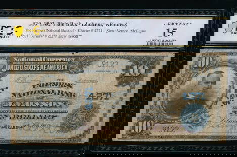 1902 $10 Lebanon KY National PCGS 15: One 1902 $10 Lebanon KY National PCGS 15.