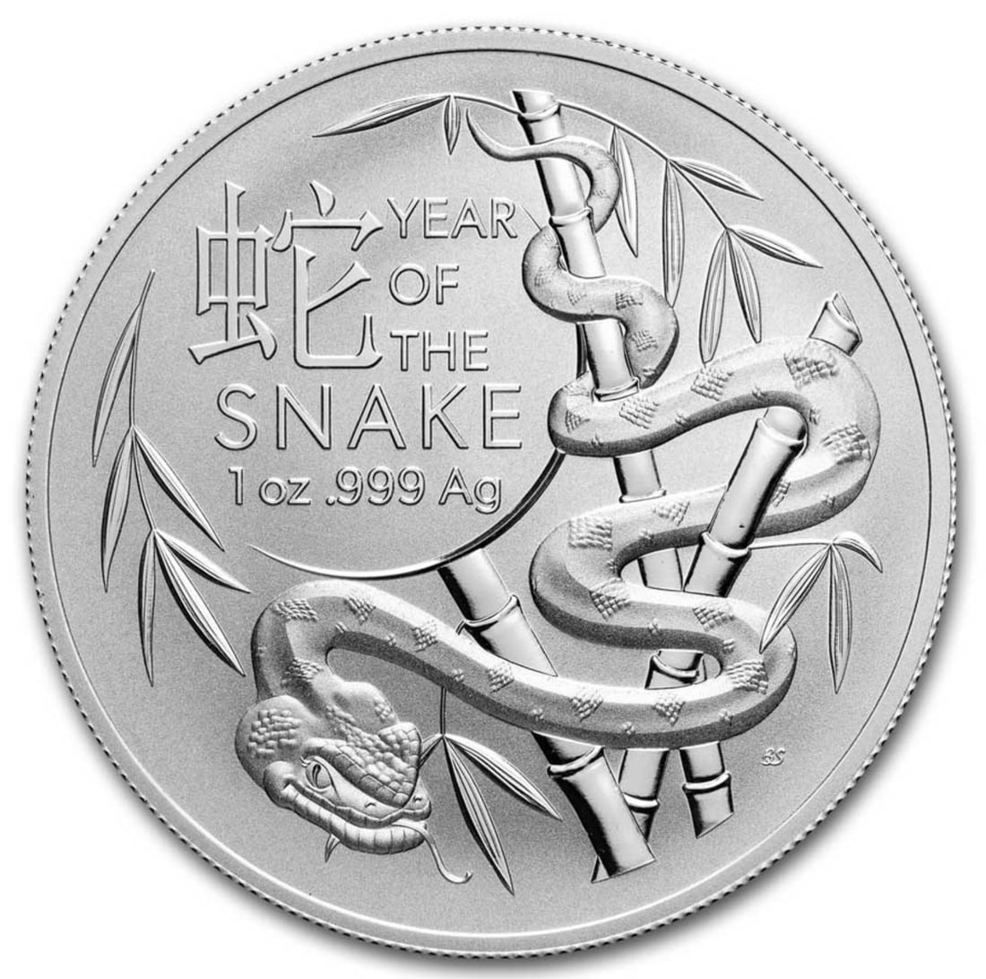 2025 Australia Lunar Year of the Snake 1oz Silver Coin: One 2025 Australia Lunar Year of the Snake 1oz Silver Coin.