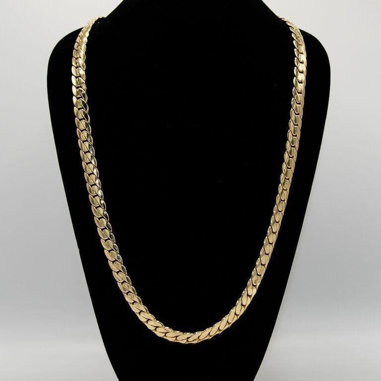 Huge 169.5 Gram 14 Kt Gold Plated Italian Link Chain: Huge 169.5 Gram 14 Kt Gold Plated Italian Link Chain Necklace. A healthy 12 mm. thick. 30" long.14 Kt Italian gold stamp. Very high quality. Shows like solid gold with out the solid gold price. Very h