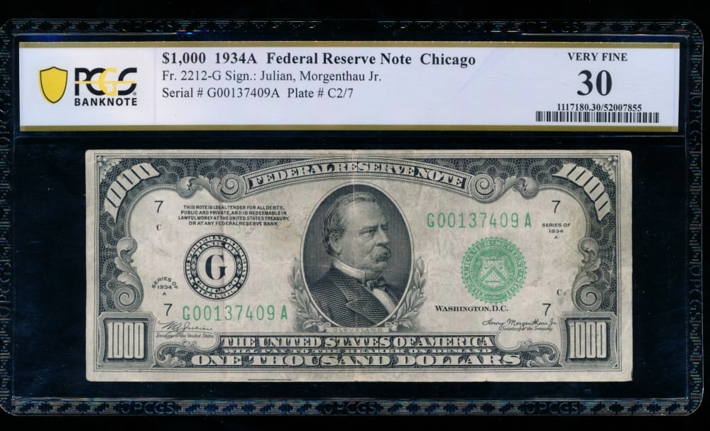1934A $1000 Chicago FRN PCGS 30 (1 of 2)