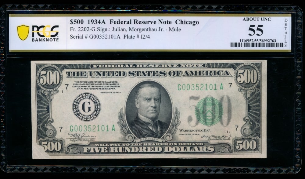 1934A $500 Chicago FRN PCGS 55 (1 of 2)