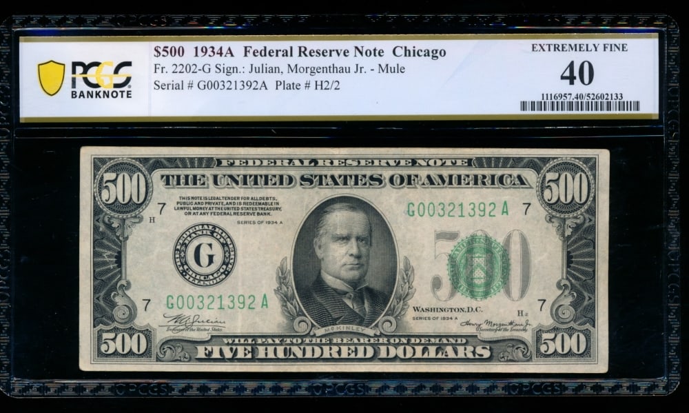 1934A $500 Chicago FRN PCGS 40 (1 of 2)