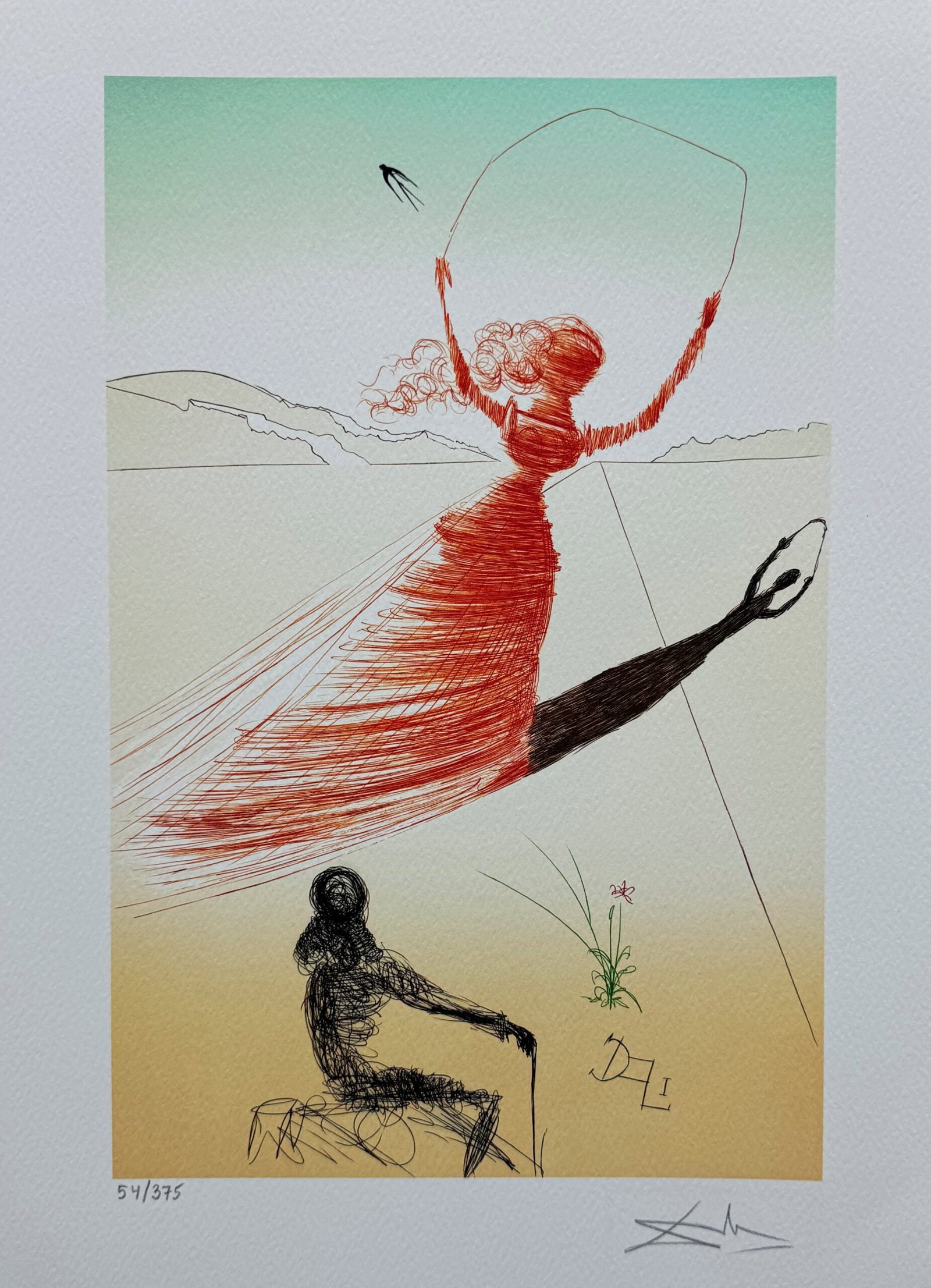 Salvador Dali ALICE IN WONDERLAND Signed Limited Edition Giclee: This is a Salvador Dali limited edition giclee titled “Alice’s Adventures in Wonderland”. This piece is facsimile signed which means it bears a copy of Dali’s signature on it. This subject