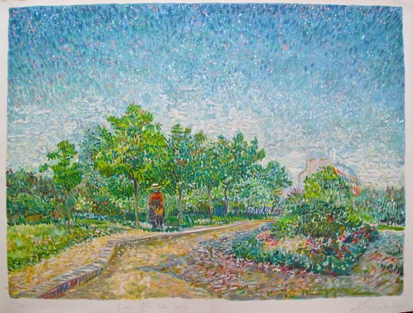 Van Gogh CORNER IN VOYER D’ARGENSON PARK AT ASNIERES Hand Signed Lithograph by Marc Kniebihler: This is a First edition lithograph done after Van Gogh titled “CORNER IN VOYER D’ARGENSON PARK AT ASNIERES”. Signed in pencil by the lithographer, Marc Kniebihler. This edition was made excl