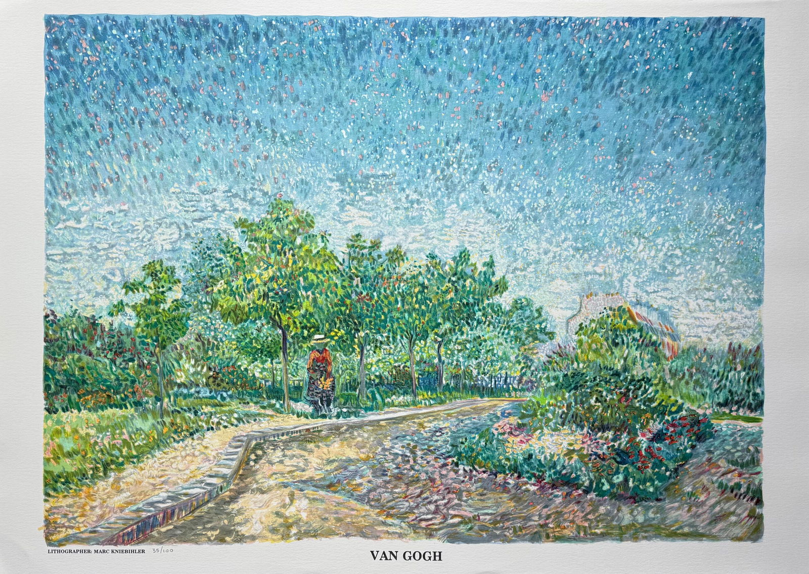 VINCENT VAN GOGH Voyer D’Argenson Park Limited Edition Lithograph: This is a Vincent Van Gogh limited edition lithograph titled “Corner in Voyer D’Argenson Park at Asnieres”. This edition was published exclusively by famed lithographer Marc Kniebihler. The