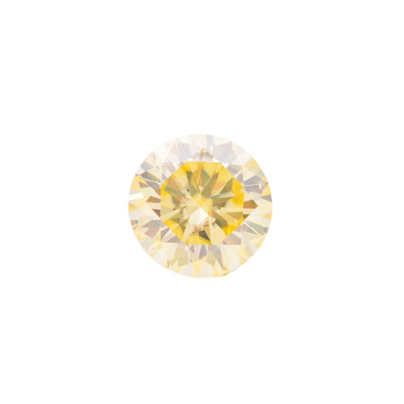 5 Ct VVs1 Ice Yellow Fire Moissanite Solitaire: This Large 5 Ct VVs1 Moissanite is a Brilliant Round Cut Measure sing 11 mm. and is Ice Yellow in color. It is eye clean and bursting out with a full spectrum of colors. With a refractive index of 2.6