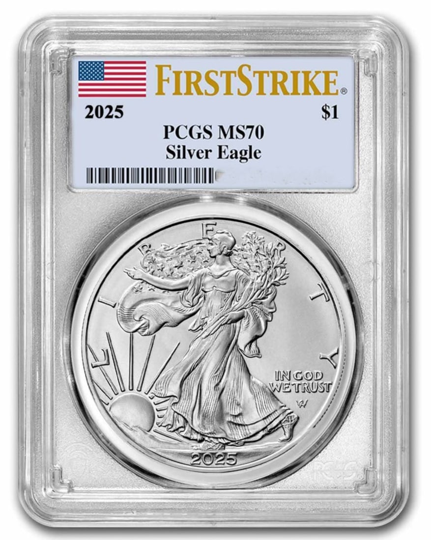 2025 American Silver Eagle PCGS MS70 (1 of 2)