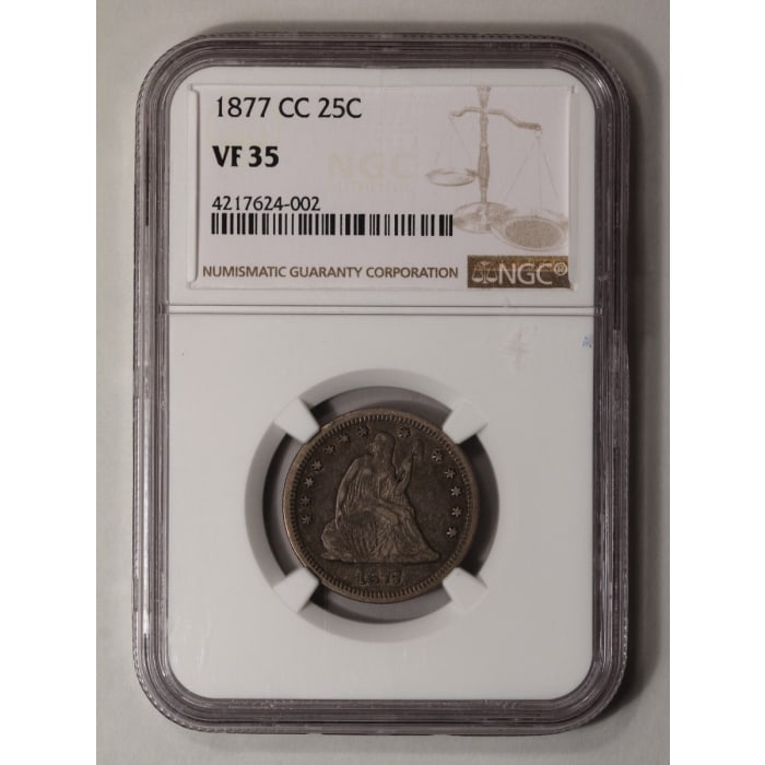 1877-CC Seated Liberty Quarter NGC VF35 (1 of 2)