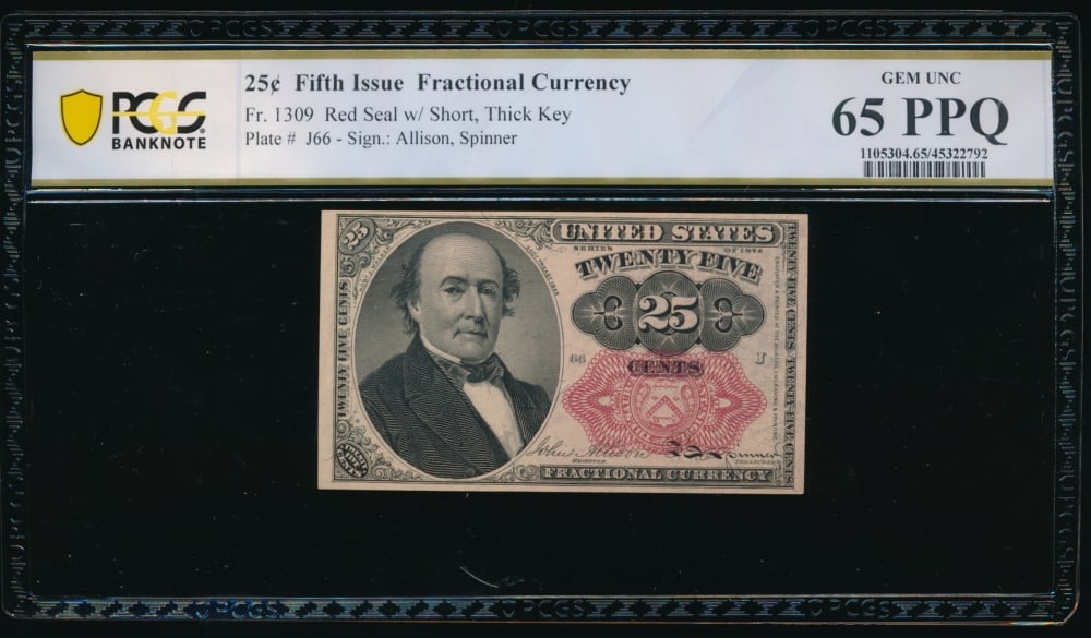 25 Cent Fifth Issue Fractional PCGS 65PPQ (1 of 2)
