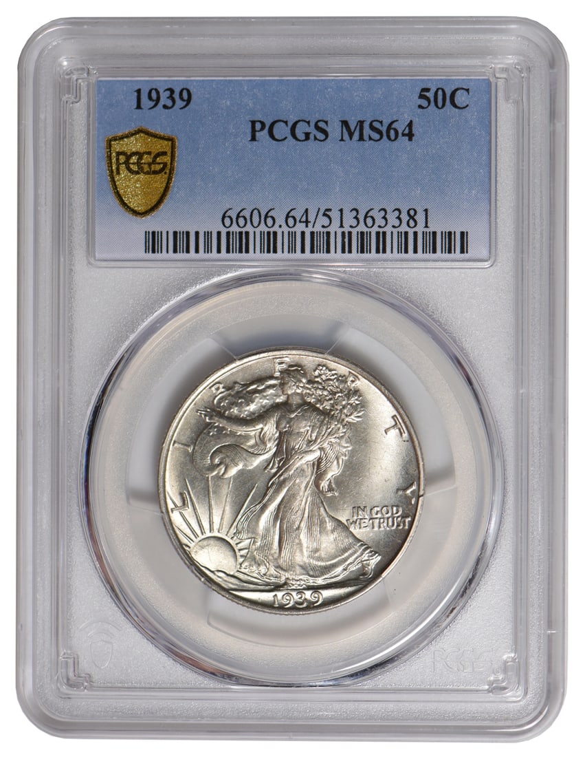 1939 Walking Liberty Half Dollar PCGS MS64: One 1939 Walking Liberty Half Dollar PCGS MS64.