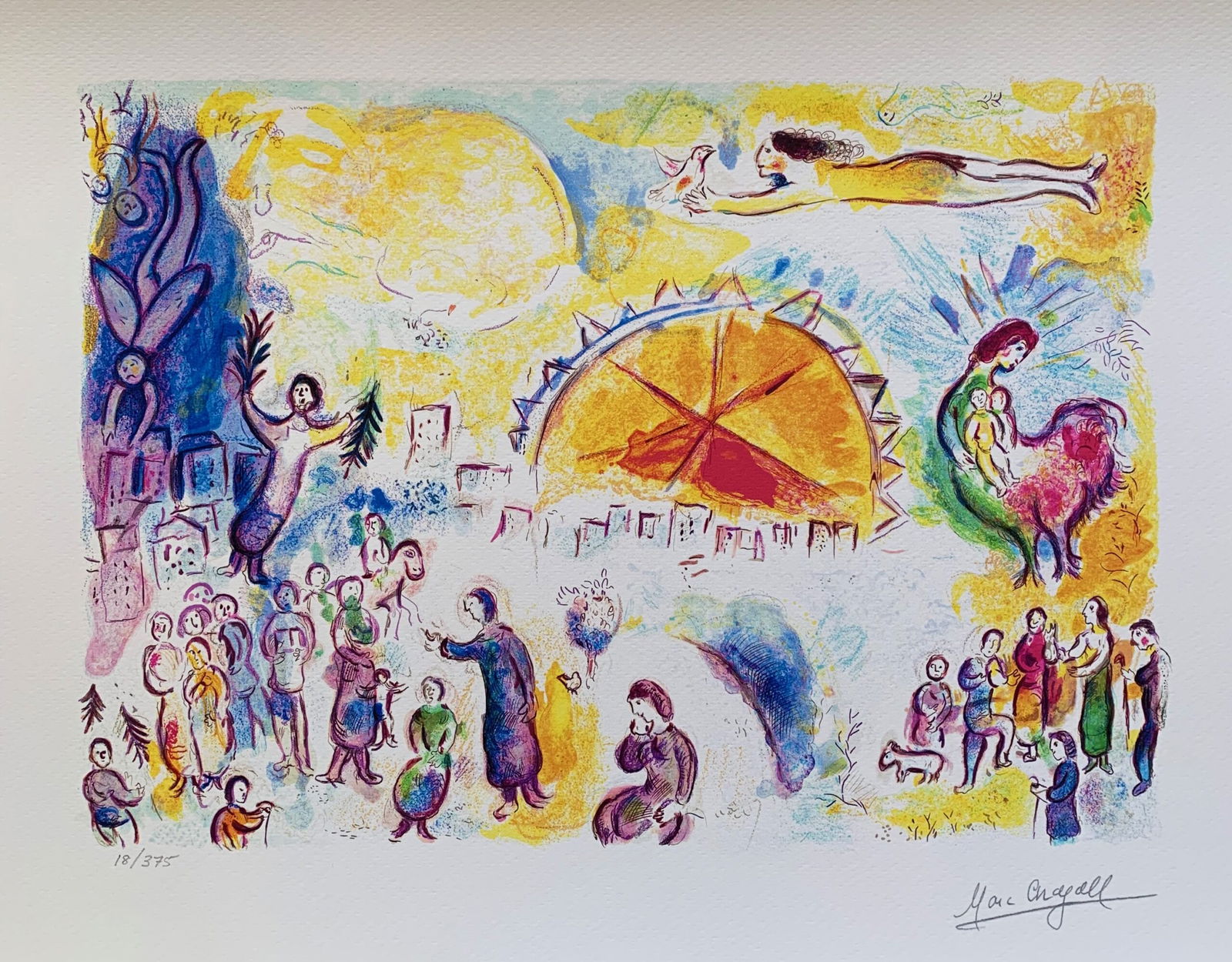 Marc Chagall PROCESSION DE NOEL Limited Edition Facsimile Signed Giclee (1 of 1)
