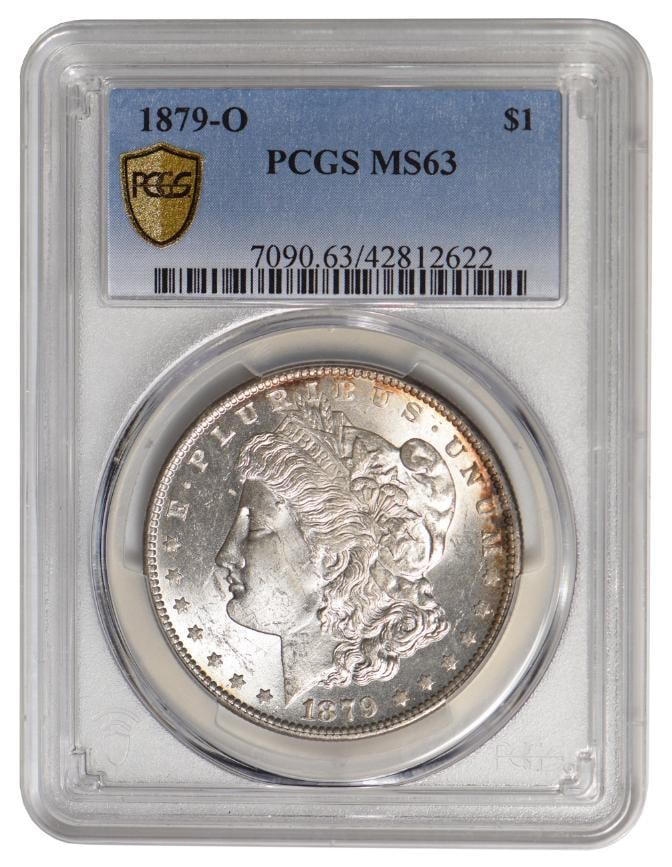 1879-O $1 Morgan Silver Dollar PCGS MS63: One 1879-O $1 Morgan Silver Dollar PCGS MS63.