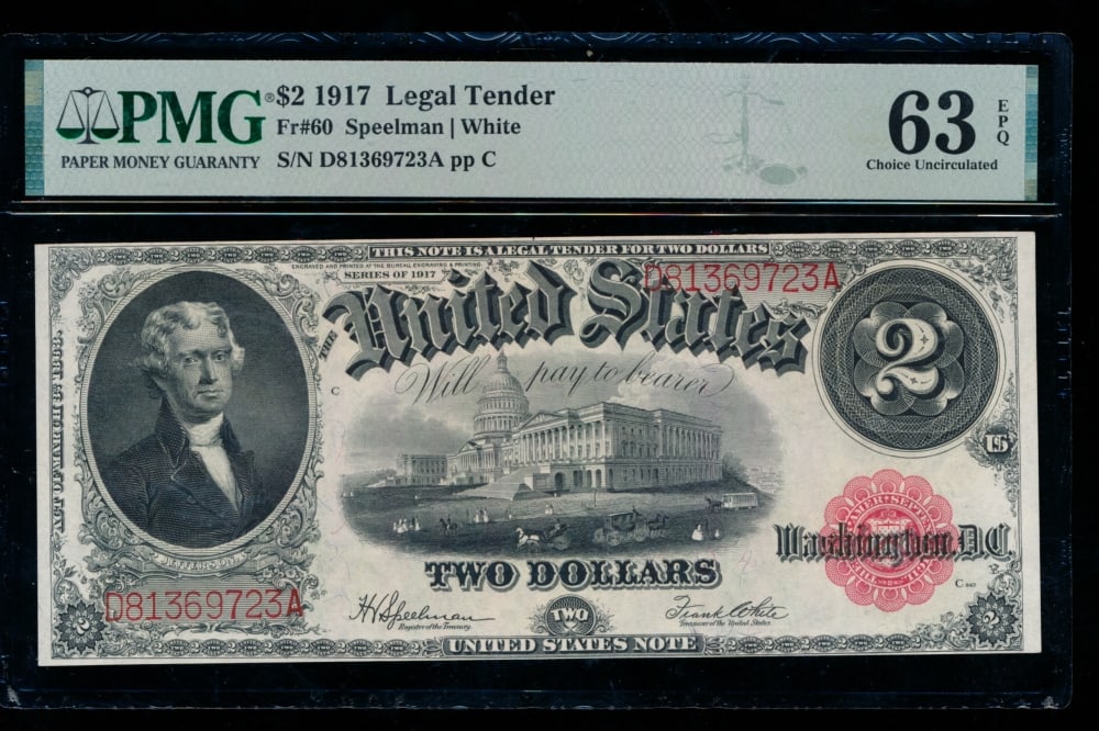 1917 $2 Legal Tender Note PMG 63EPQ (1 of 2)