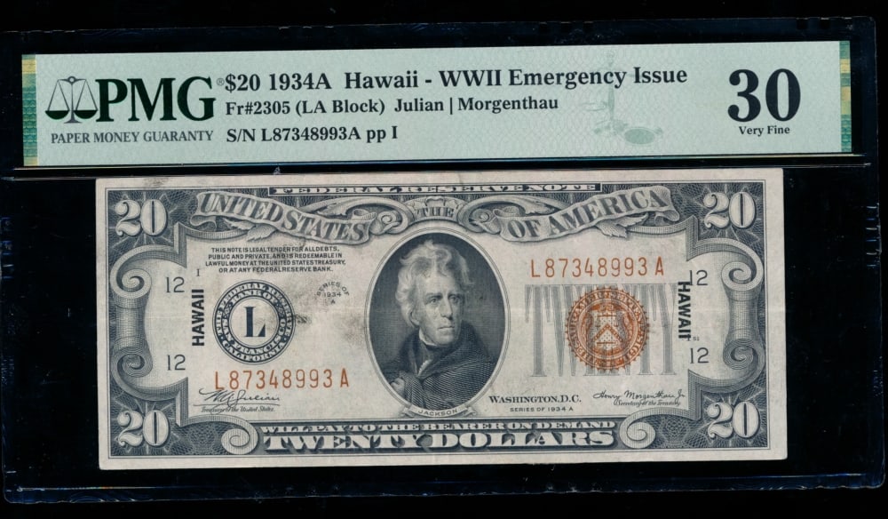 1934A $20 Hawaii FRN PMG 30 (1 of 2)