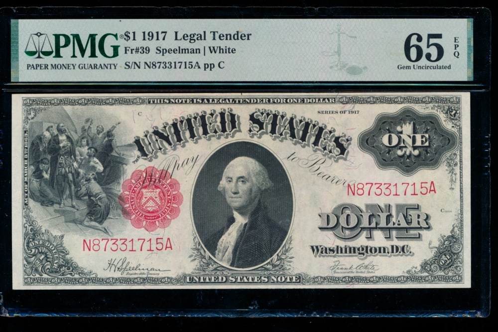 1917 $1 Legal Tender Note PMG 65EPQ (1 of 2)