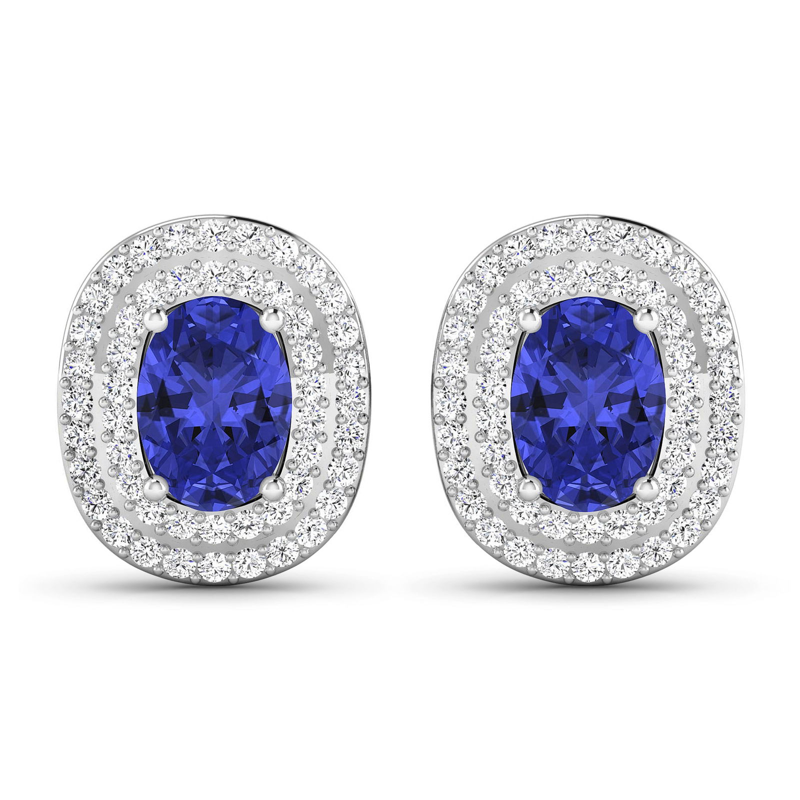 14KT White Gold 1.24ctw Tanzanite and Diamond Earrings (1 of 4)