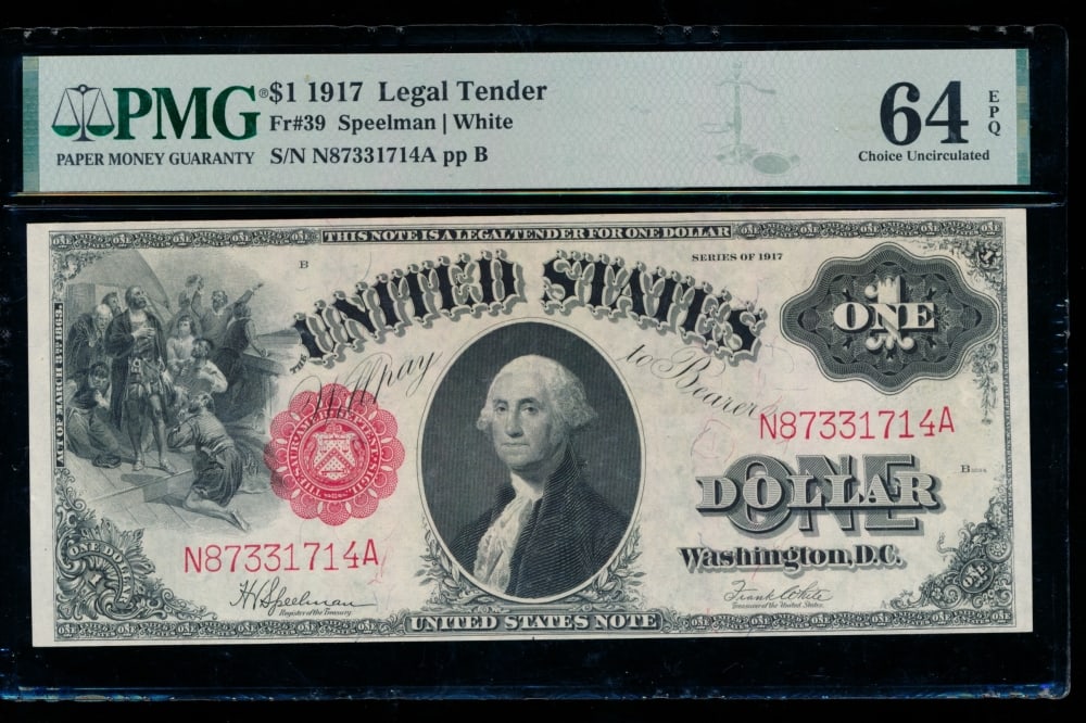 1917 $1 Legal Tender Note PMG 64EPQ (1 of 2)