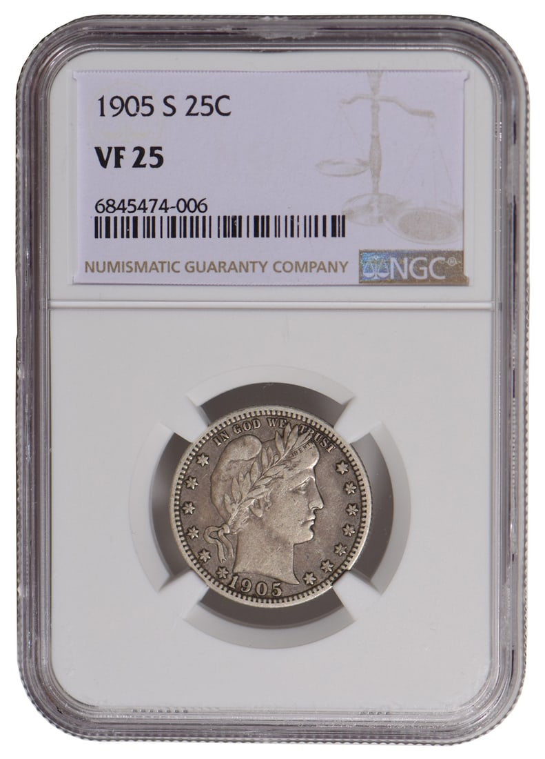 1905-S Barber Quarter NGC VF25 (1 of 2)