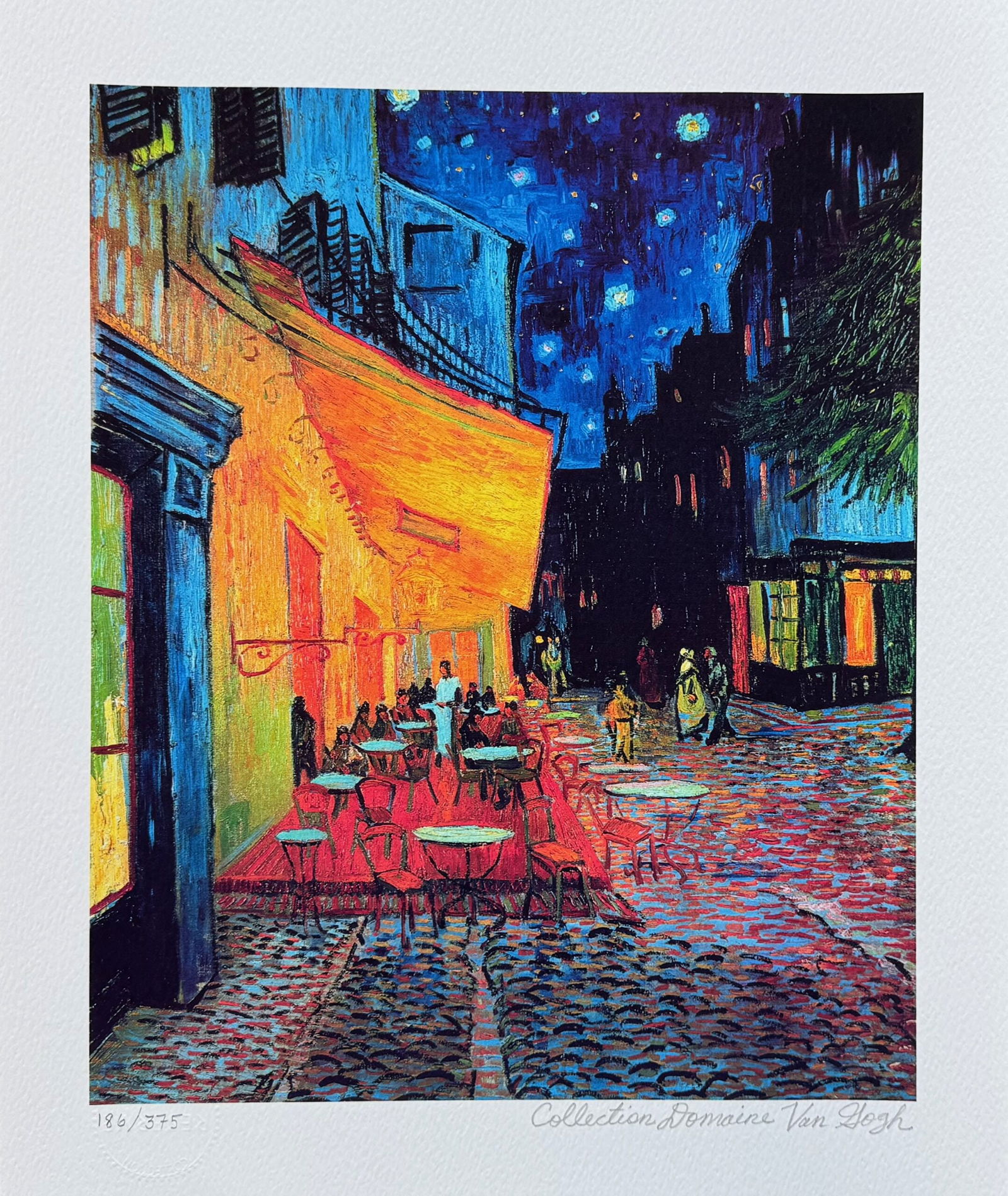 Vincent Van Gogh TERRACE CAFE Estate Signed Limited Edition Giclee (1 of 1)