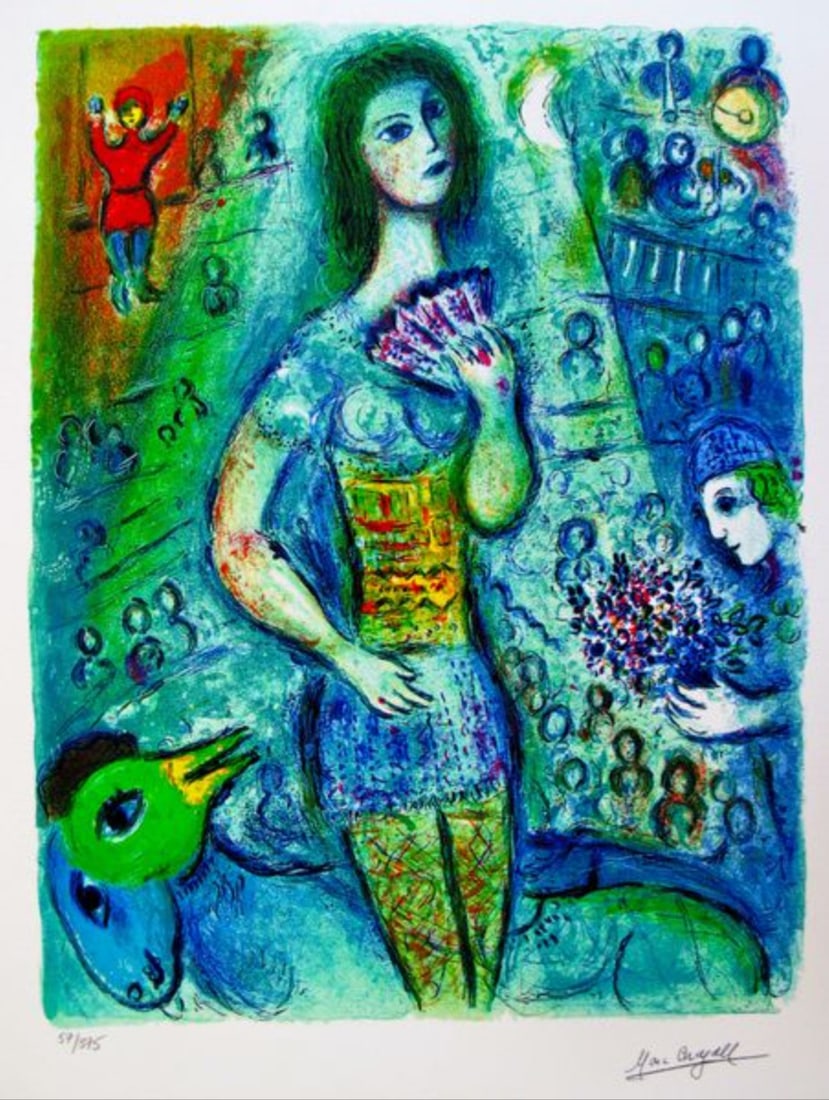 Marc Chagall CIRCUS FAN DANCER Facsimile Signed Limited Edition Giclee (1 of 1)