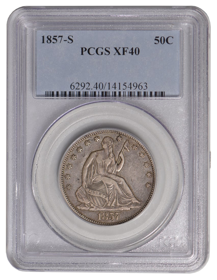 1857-S Seated Liberty Half Dollar PCGS XF40 (1 of 2)