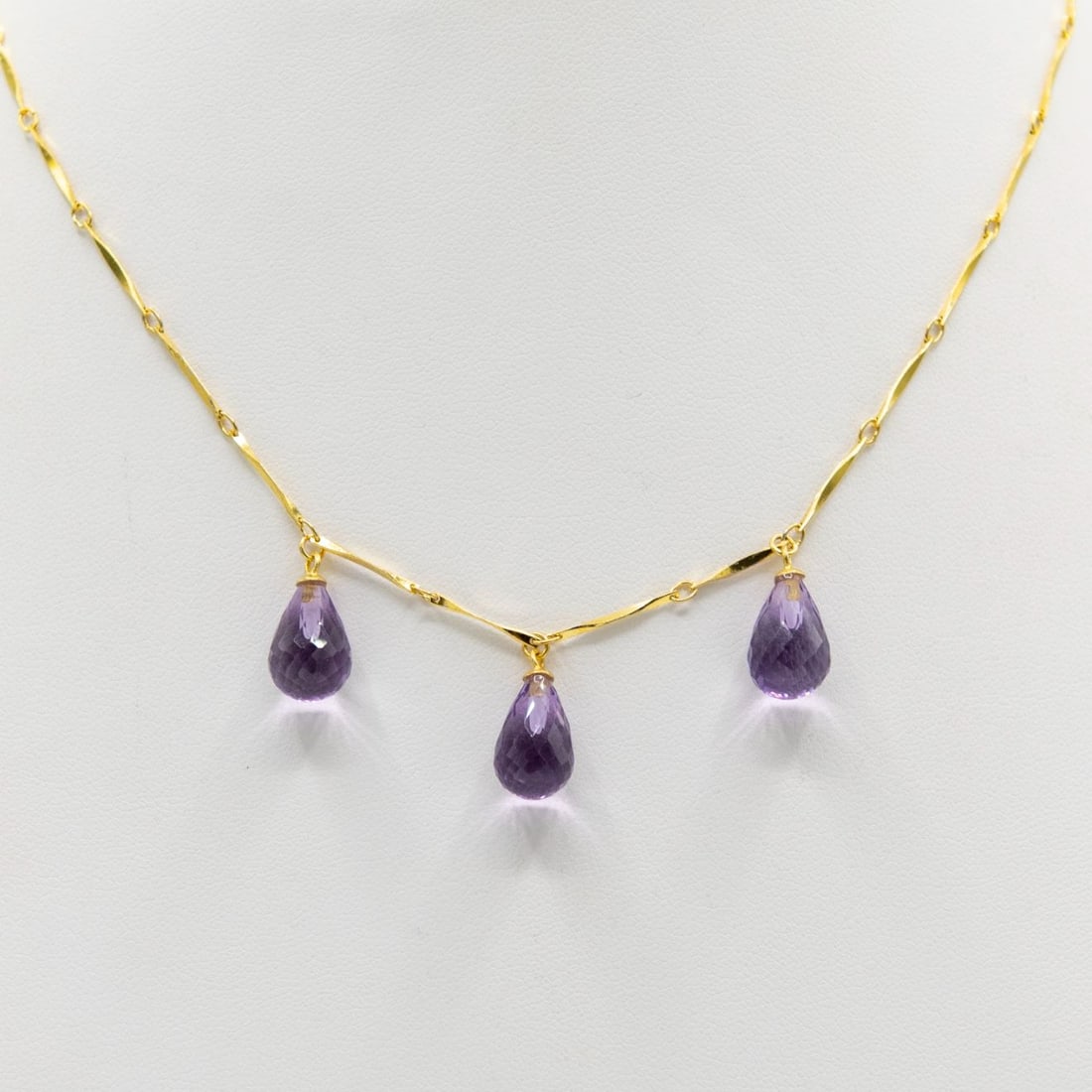Natural Certified Amethyst 14KT Gold Plated Necklace (1 of 4)