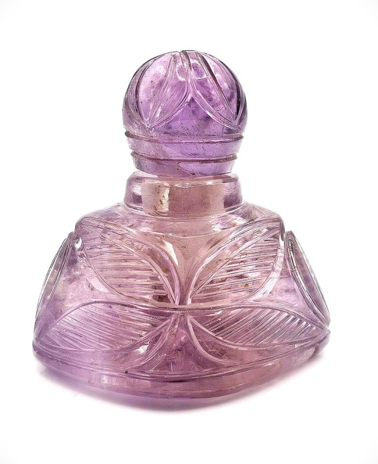 Natural Amethyst Hand Carved Perfume Bottle Certified (1 of 7)