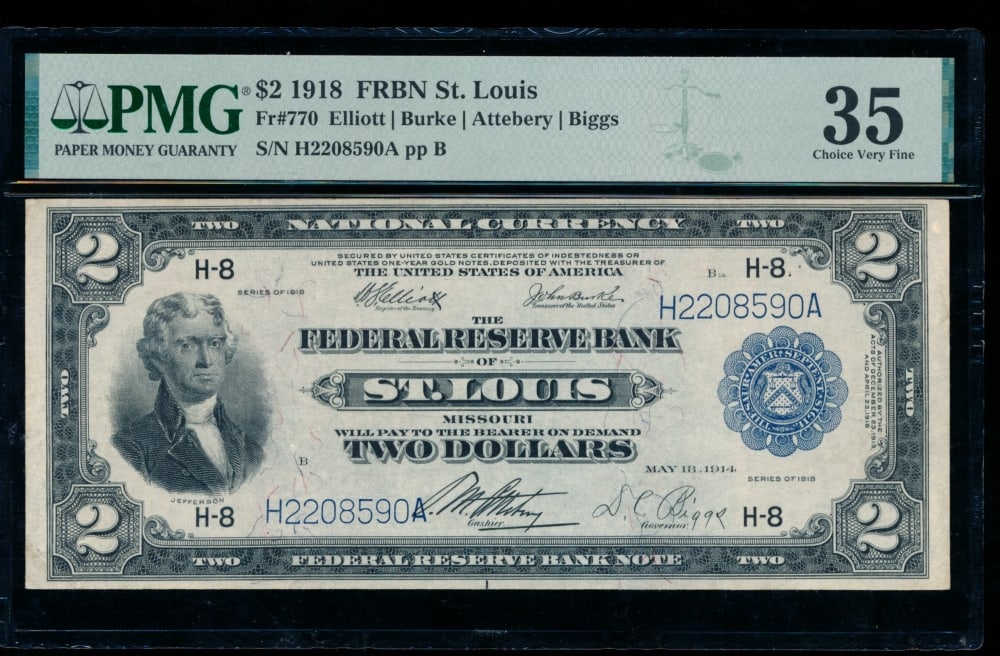 1918 $2 St Louis FRBN PMG 35 (1 of 2)