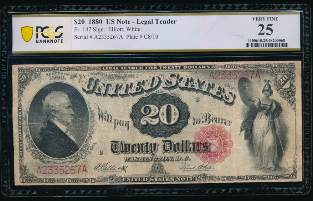 1880 $20 Legal Tender Note PCGS 25 (1 of 2)