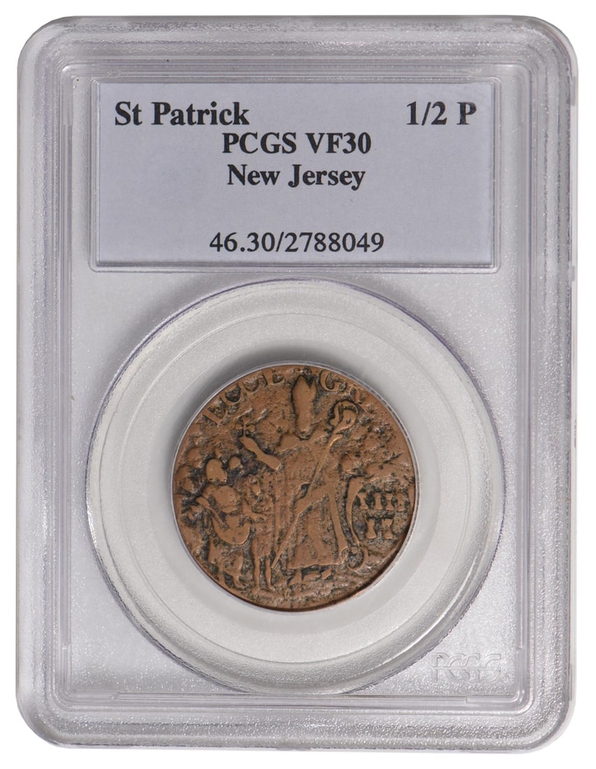 St Patrick Half Penny PCGS VF30 (1 of 2)