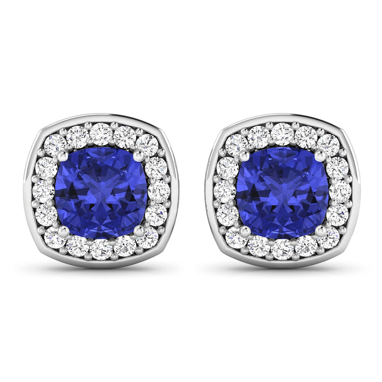 14KT White Gold 1.64ctw Tanzanite and Diamond Earrings (1 of 4)