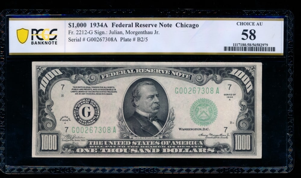 1934A $1000 Chicago FRN PCGS 58 (1 of 2)