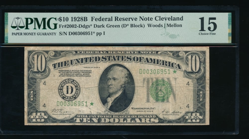 1928B $10 STAR Cleveland FRN PMG 15 (1 of 2)
