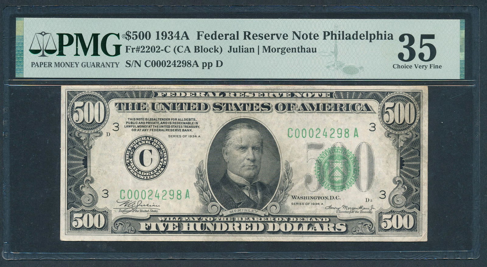 1934A $500 Philadelphia FRN PMG 35 (1 of 2)
