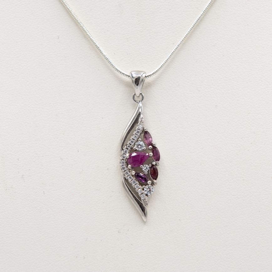 Natural Ruby Pendant Mounted In Solid .925 Silver (1 of 4)