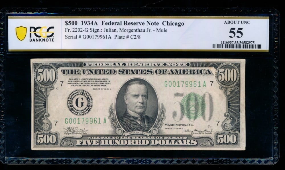 1934A $500 Chicago FRN PCGS 55 (1 of 2)