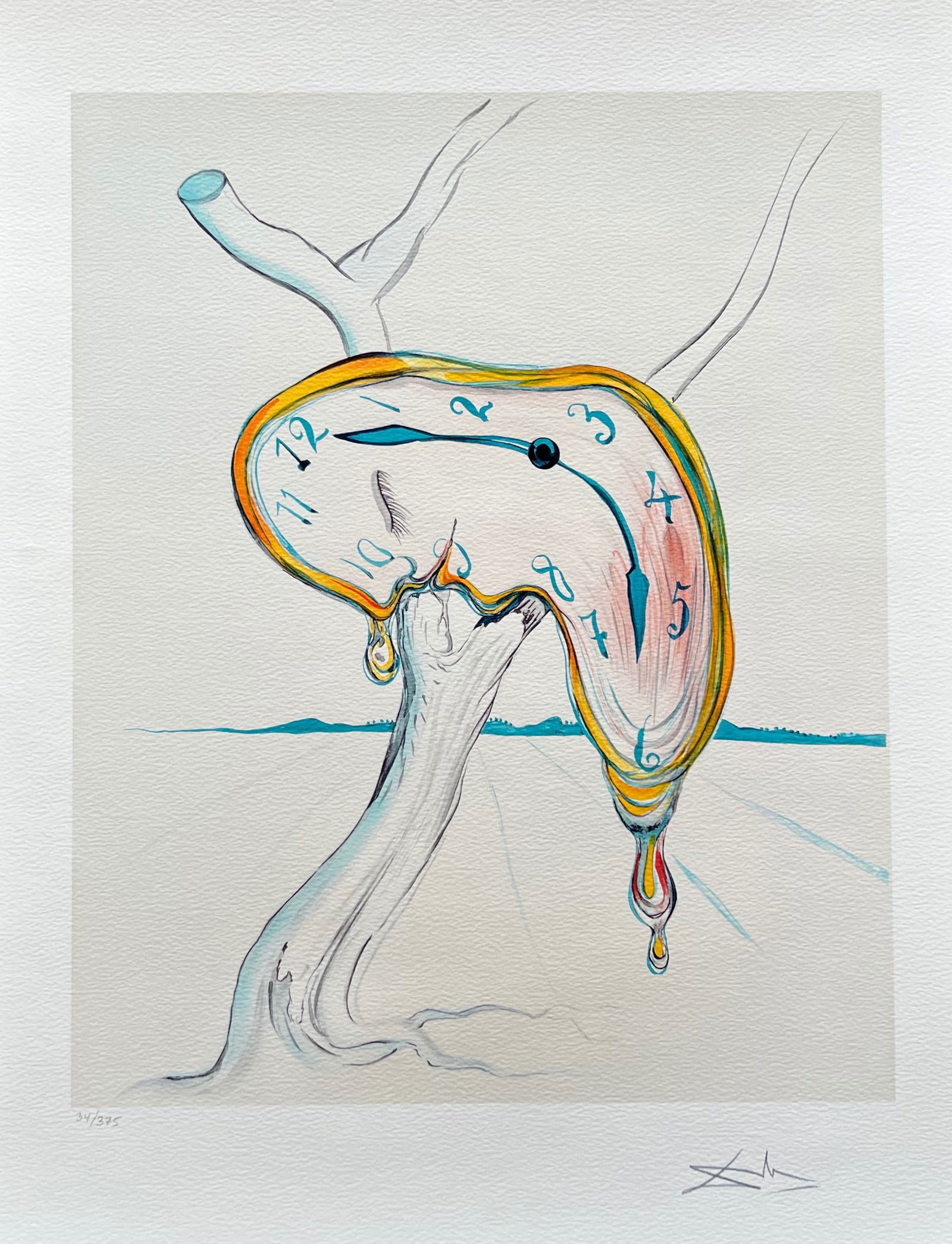 Salvador Dali MELTING CLOCK Facsimile Signed Numbered Giclee (1 of 1)