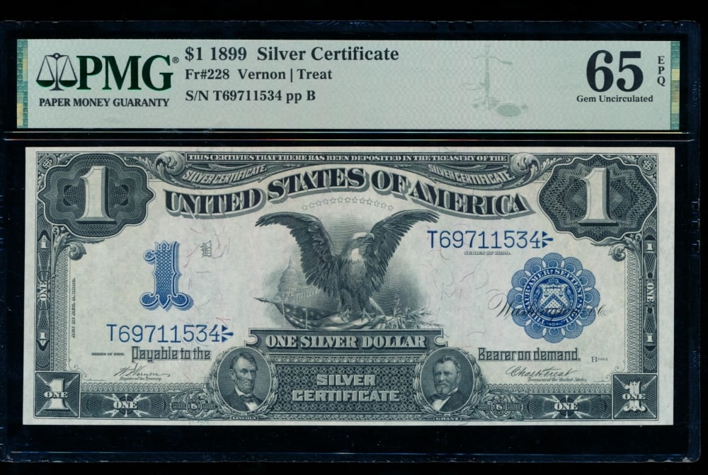 1899 $1 Black Eagle Silver Certifiacte PMG 65EPQ (1 of 2)