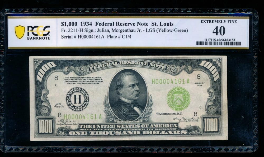 1934 $1000 St Louis FRN PCGS 40 (1 of 2)