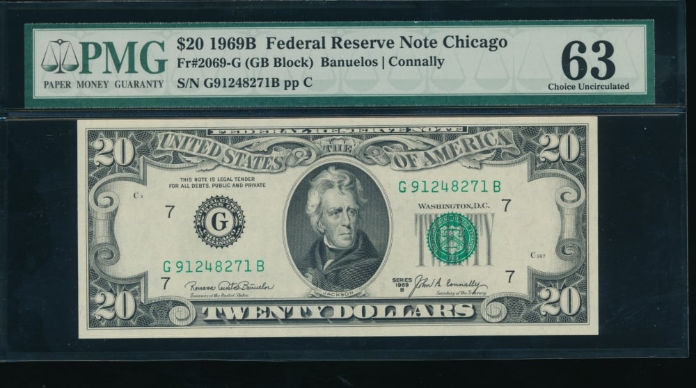 1969B $20 Chicago FRN PMG 63 (1 of 2)