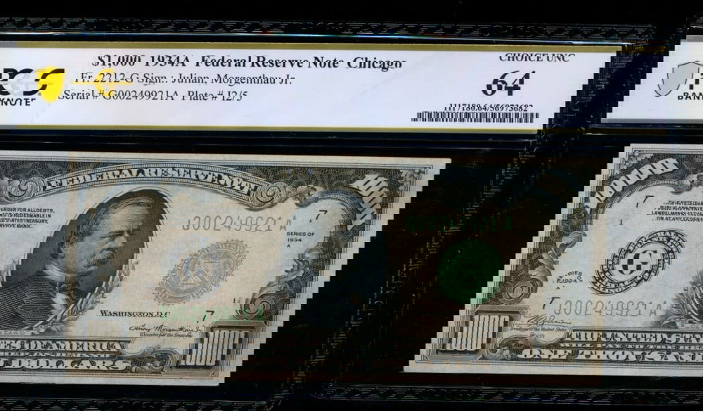 1934A $1000 Chicago FRN PCGS 64 (1 of 2)