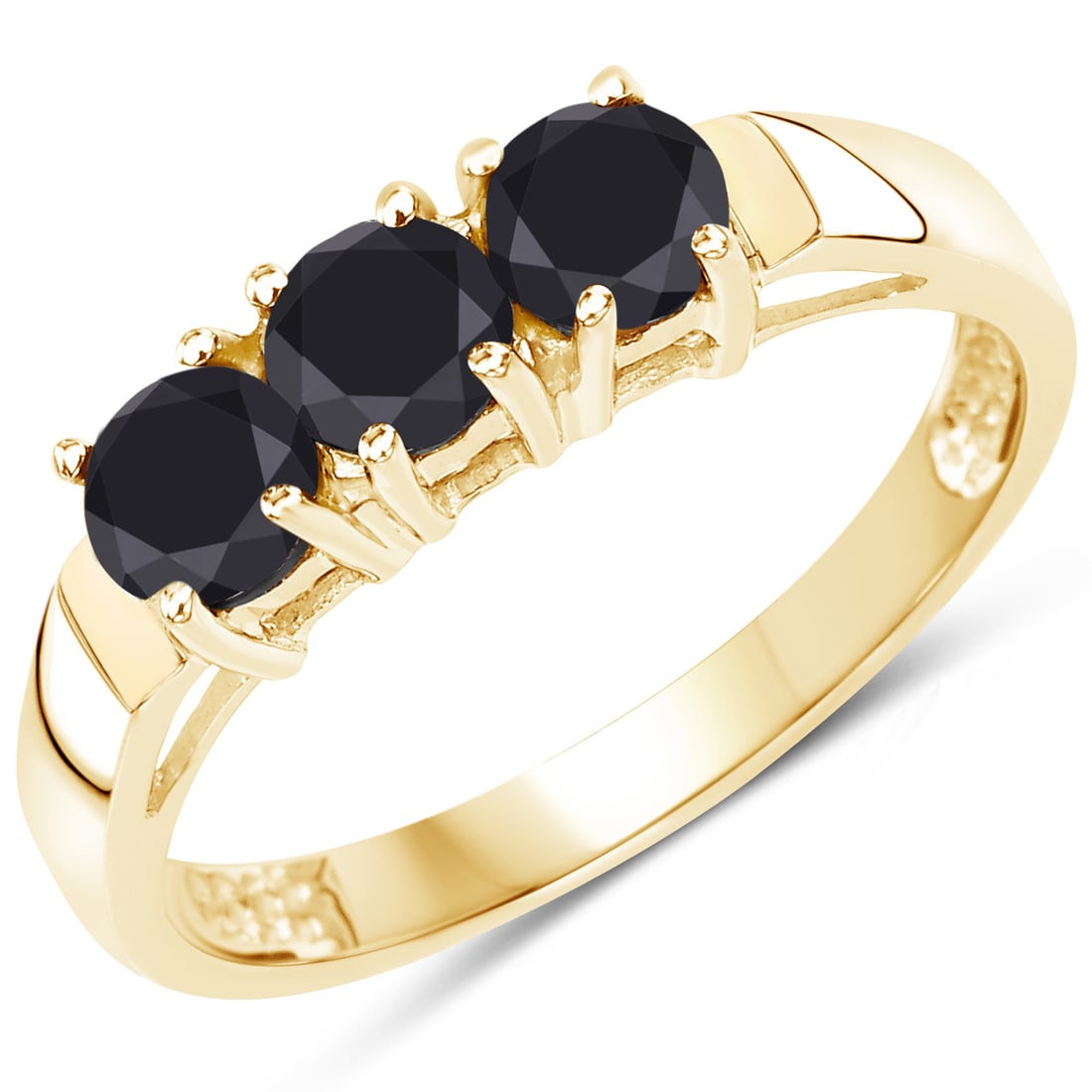 Plated 14KT Yellow Gold 0.99ctw Black Diamond Ring (1 of 3)