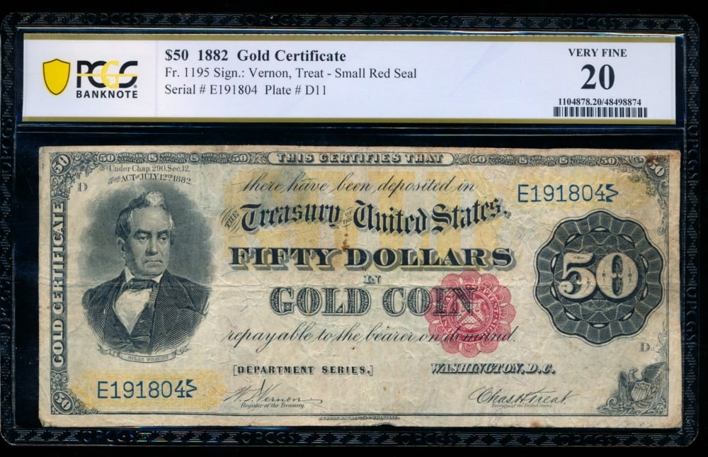 1882 $50 Gold Certificate PCGS 20 (1 of 2)