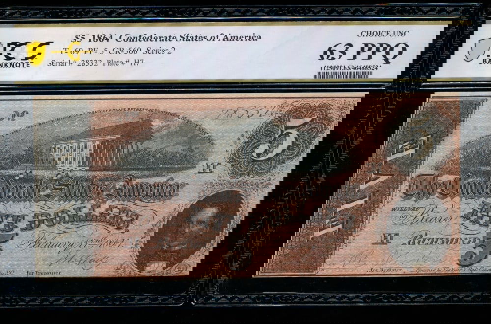 1864 $5 T-69 Confederate PCGS 63PPQ (1 of 2)