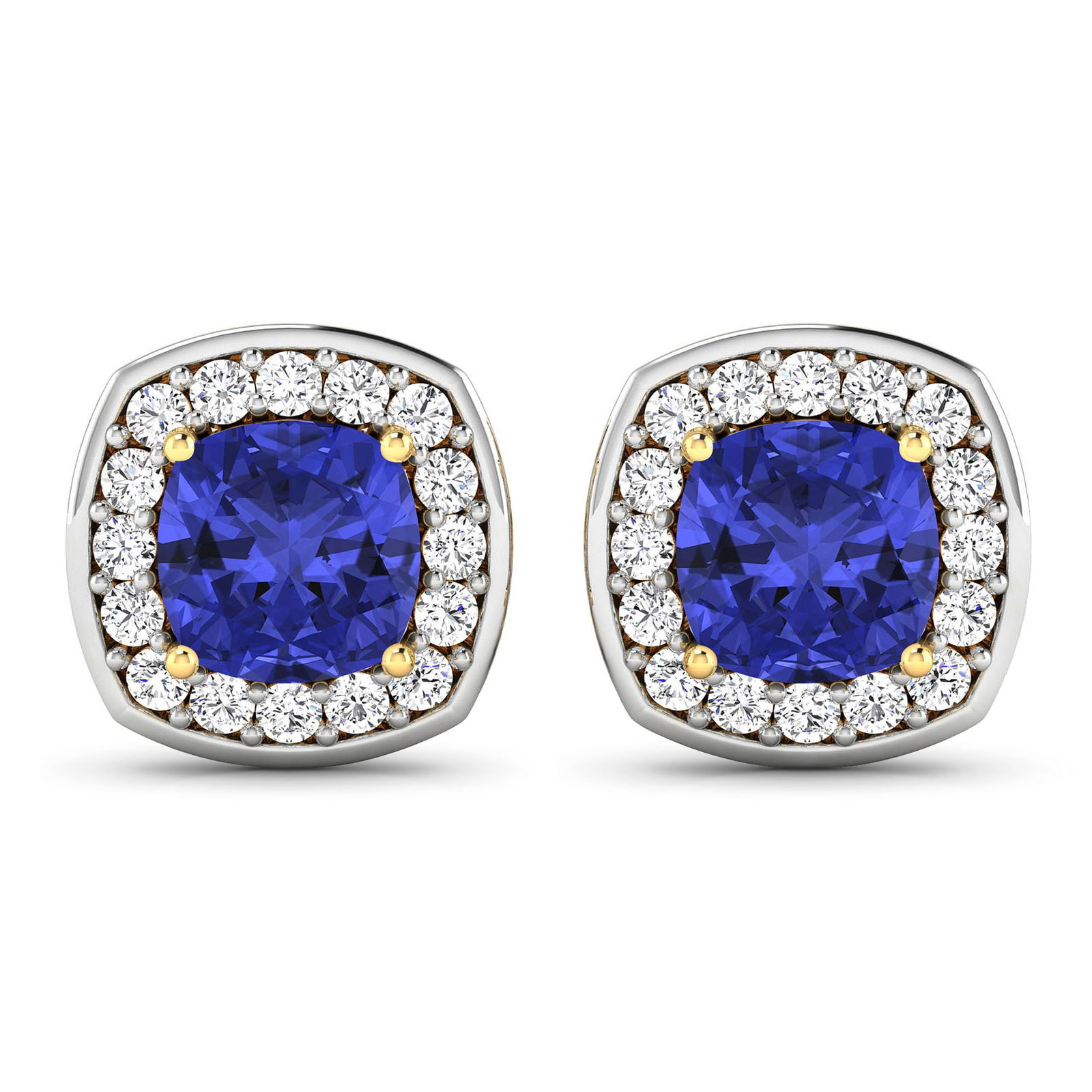 14KT Yellow Gold 1.64ctw Tanzanite and Diamond Earrings (1 of 4)