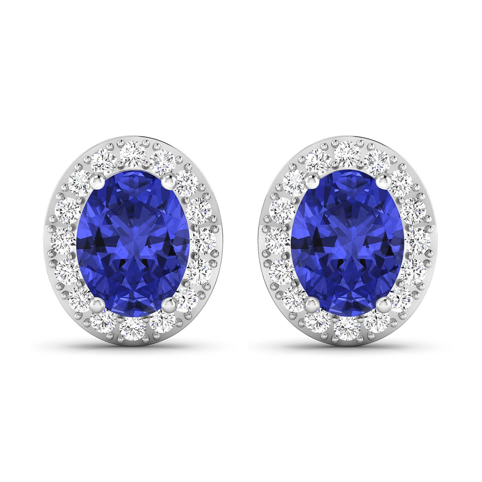 14KT White Gold 2.18ctw Tanzanite and Diamond Earrings (1 of 4)